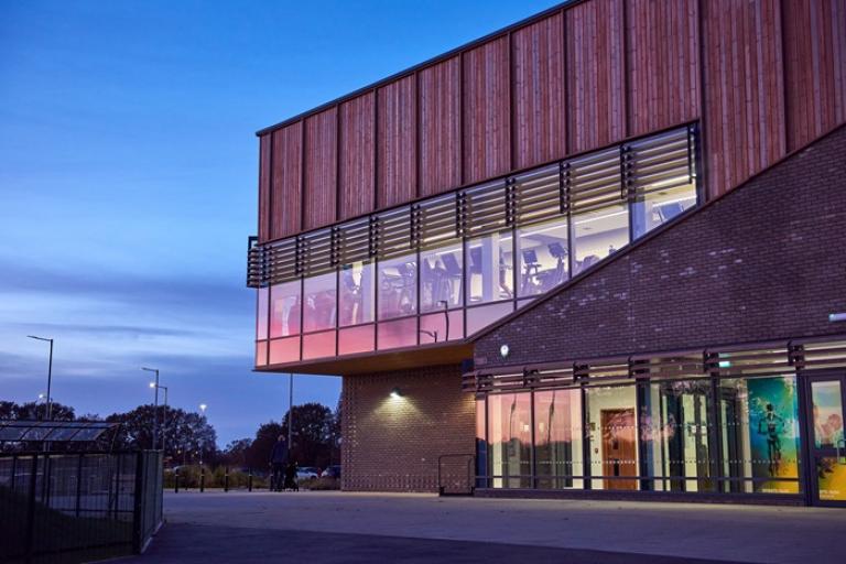 Photo of the gym and fitness centre at Colchester Sports Park at night