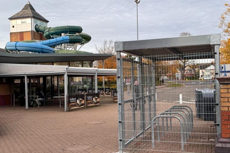 Photo of the bike shelter at Colchester Leisure World