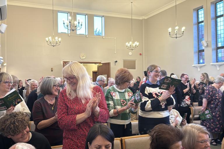Guests singing at the Colchester Cemetery and Crematorium annual Carol Service 