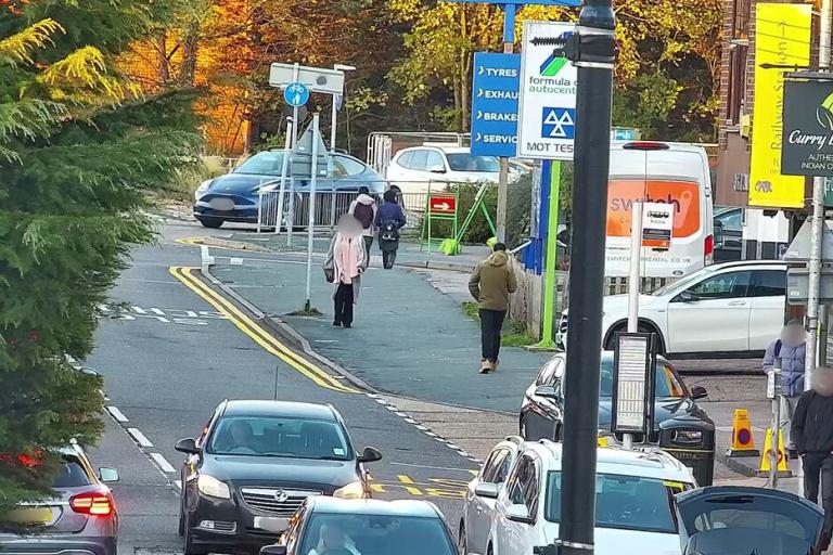 A CCTV street view of North Station Road, Colchester