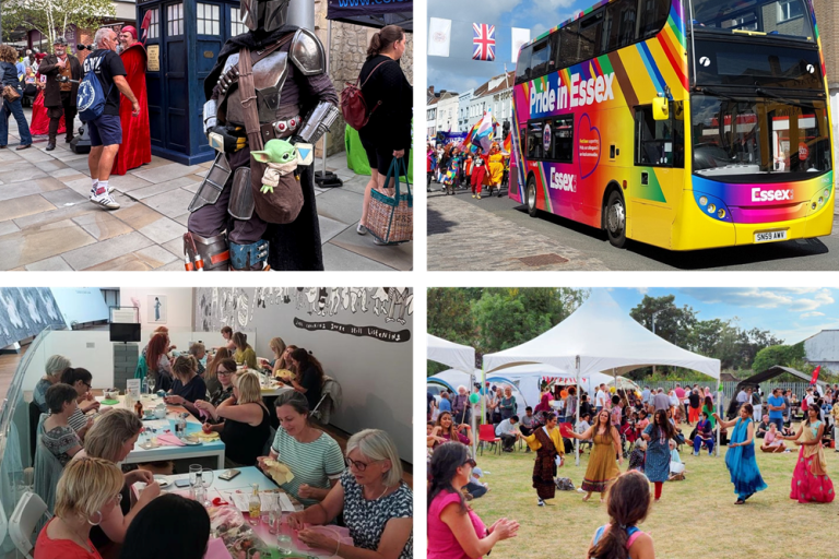 Photo shows a range of cultural and creative activities previously supported by Colchester’s Cultural and Creative Events Fund