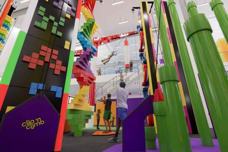 A view of the new Clip-n-Climb structure