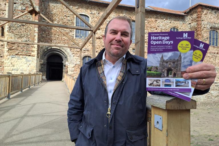 Cllr Darius Laws at Colchester Castle