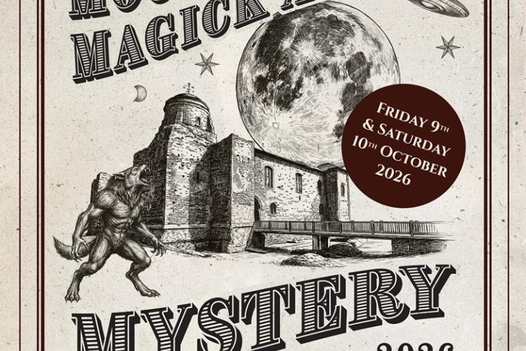A poster advertising the Myth, Magick and Mystery event at Colchester Castle