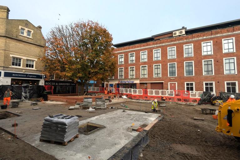 Construction on Colchester's historic St Nicholas Square paused for festive season