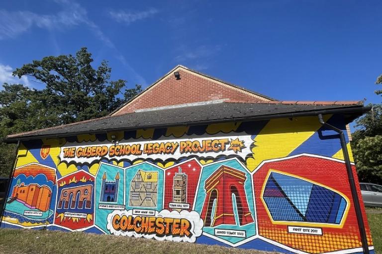Creative students and local artist illustrate Colchester’s heritage in new mural