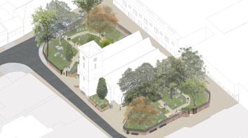 A computer generated concept image showing improvement work at Holy Trinity Church