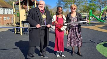Mayor and Mayoress of Colchester opening Castle Park's playground