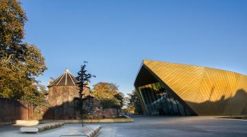 The exterior of the Firstsite gallery on a clear sunny day