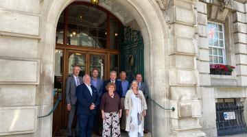 Colchester City Council Cabinet on the steps of Colchester Town Hall