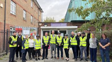 A group photo at the start of Phase 1 of the Heart of Greenstead Project