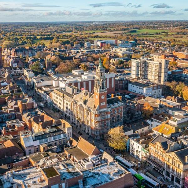 Aerial view of Colchester City