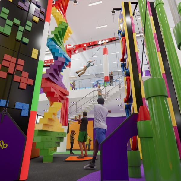A view of the new Clip-n-Climb structure