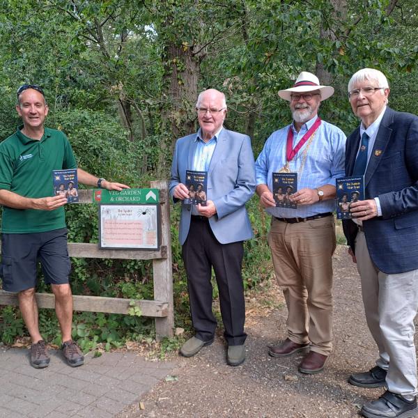 Education Ranger Simon Ratcliffe, The Mayor of Colchester, Sir Bob Russell, and historian Peter Jones