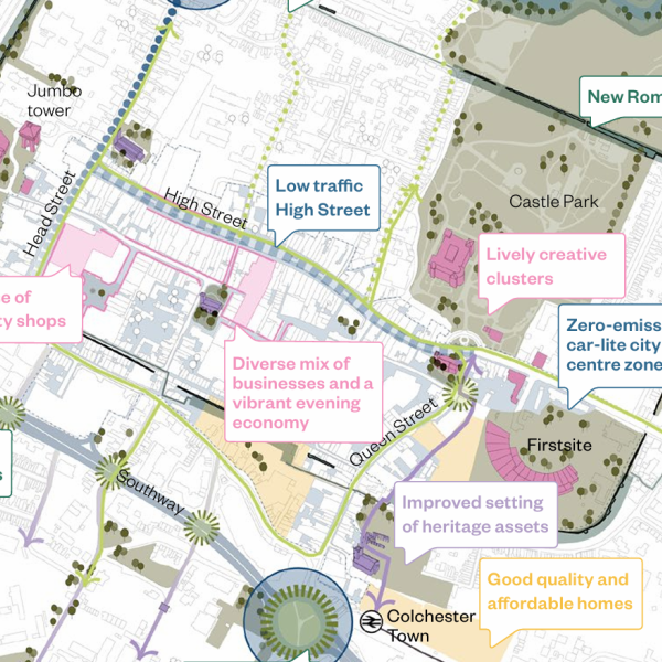 A map of Colchester City Centre