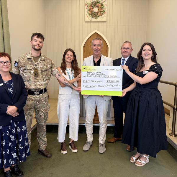 Cheque presentation attended by representatives from the three chosen charities.jpeg