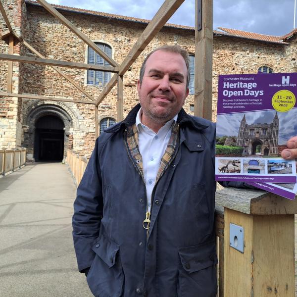 Cllr Darius Laws at Colchester Castle