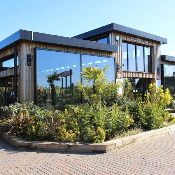 The entrance to Colchester Zoo