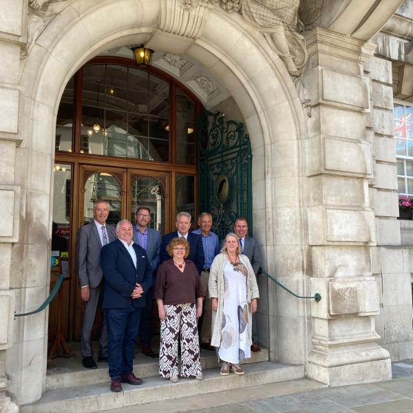 Colchester City Council Cabinet on the steps of Colchester Town Hall