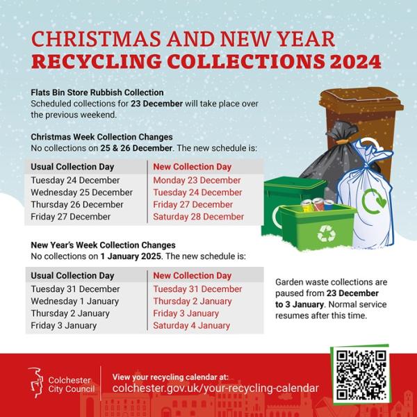 Christmas and New Year recycling and rubbish collection changes 2024
