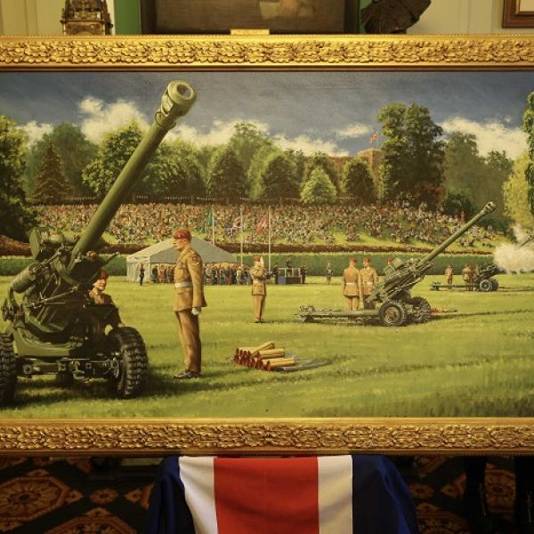 Colchester Town Hall to showcase commemorative painting of historic Platinum Jubilee Gun Salute