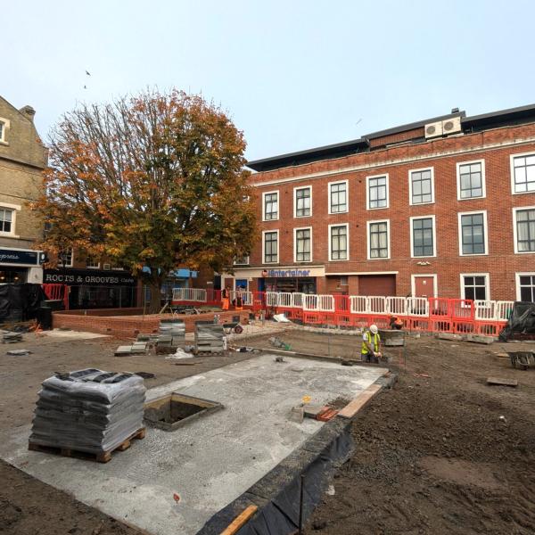 Construction on Colchester's historic St Nicholas Square paused for festive season