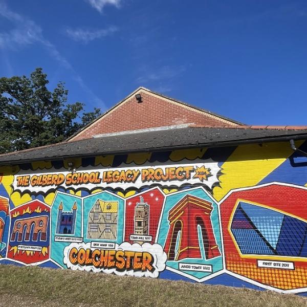 Creative students and local artist illustrate Colchester’s heritage in new mural