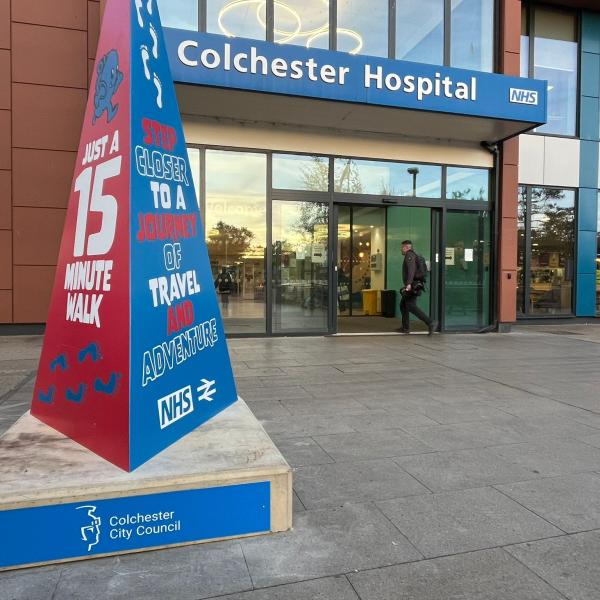 New wayfinding artwork encourages walking from Colchester rail station to hospital
